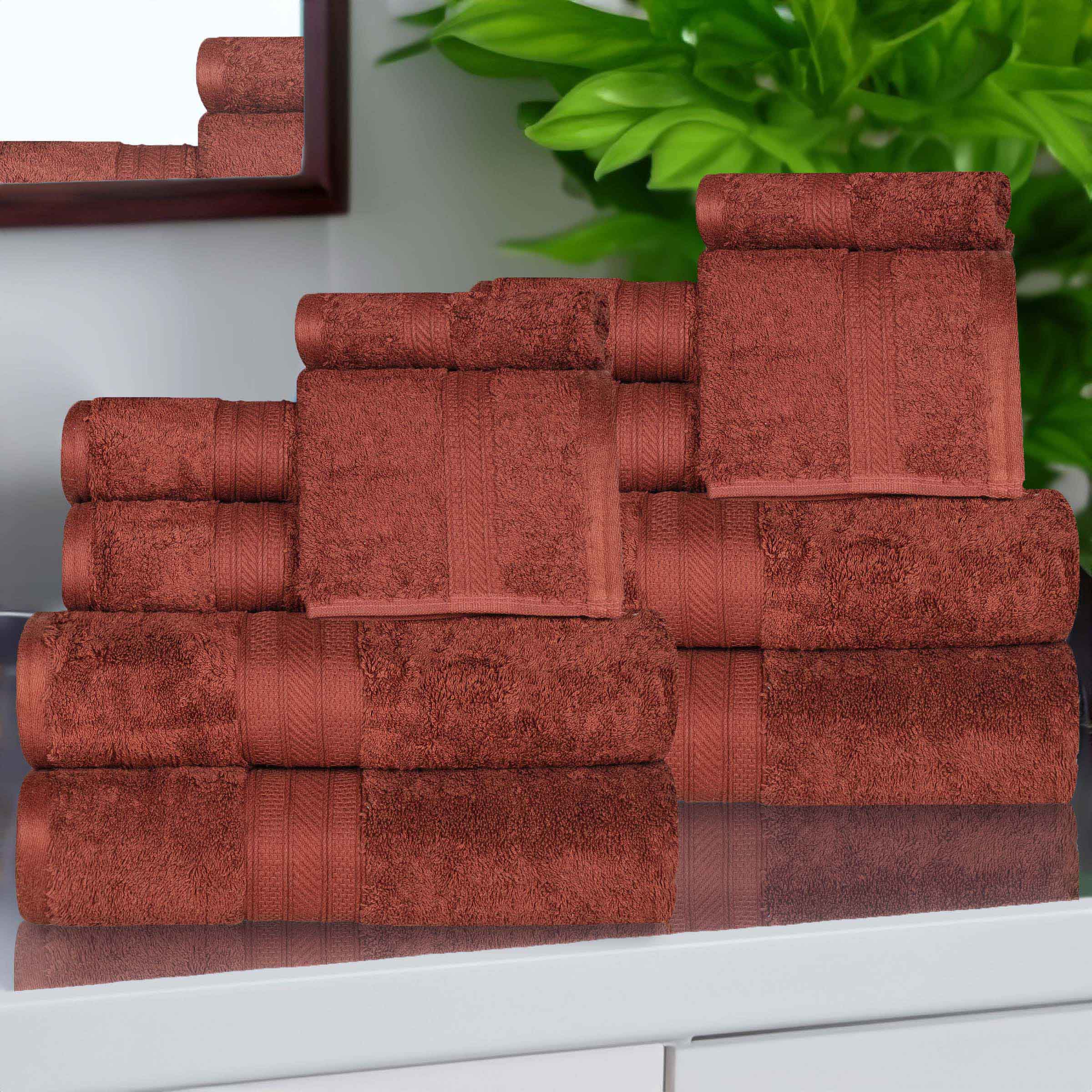 Atlas Cotton Plush Absorbent Heavyweight 12 Piece Assorted Towel Set - Towel Set by Superior Brand