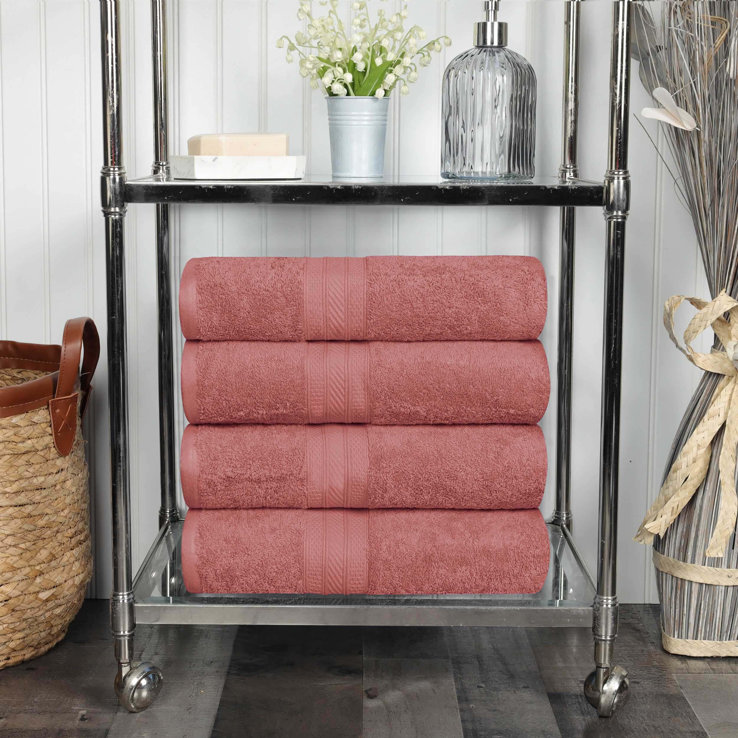 Cotton Plush Heavyweight Bath Towel Set of 4 - Bath Towel by Superior Brand