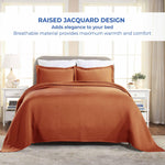 Lightweight Cotton Matelassé Bedspread Set 3-Piece Basketweave Jacquard - Bedspread by Superior Brand