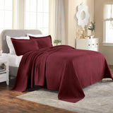 Lightweight Cotton Matelassé Bedspread Set 3-Piece Basketweave Jacquard - Bedspread by Superior Brand