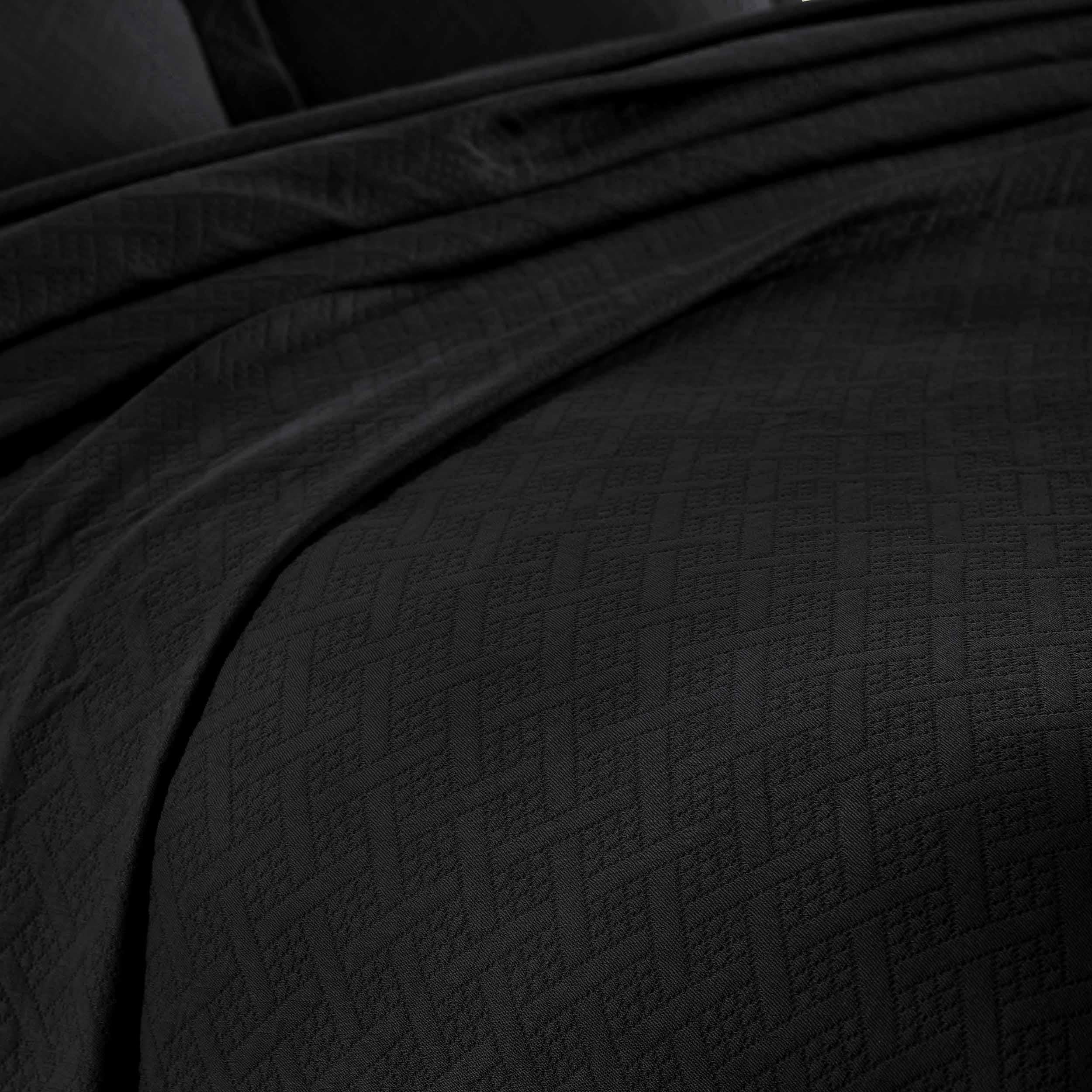 Lightweight Cotton Matelassé Bedspread Set 3-Piece Basketweave Jacquard - Bedspread by Superior Brand