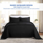 Lightweight Cotton Matelassé Bedspread Set 3-Piece Basketweave Jacquard - Bedspread by Superior Brand