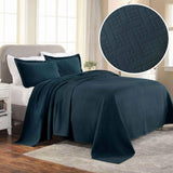 Lightweight Cotton Matelassé Bedspread Set 3-Piece Basketweave Jacquard - Bedspread by Superior Brand