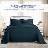 Lightweight Cotton Matelassé Bedspread Set 3-Piece Basketweave Jacquard - Bedspread by Superior Brand