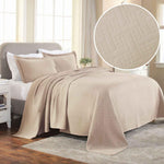 Lightweight Cotton Matelassé Bedspread Set 3-Piece Basketweave Jacquard - Bedspread by Superior Brand