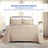 Lightweight Cotton Matelassé Bedspread Set 3-Piece Basketweave Jacquard - Bedspread by Superior Brand