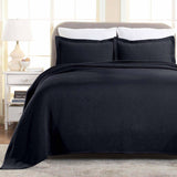 Lightweight Cotton Matelassé Bedspread Set 3-Piece Basketweave Jacquard - Bedspread by Superior Brand