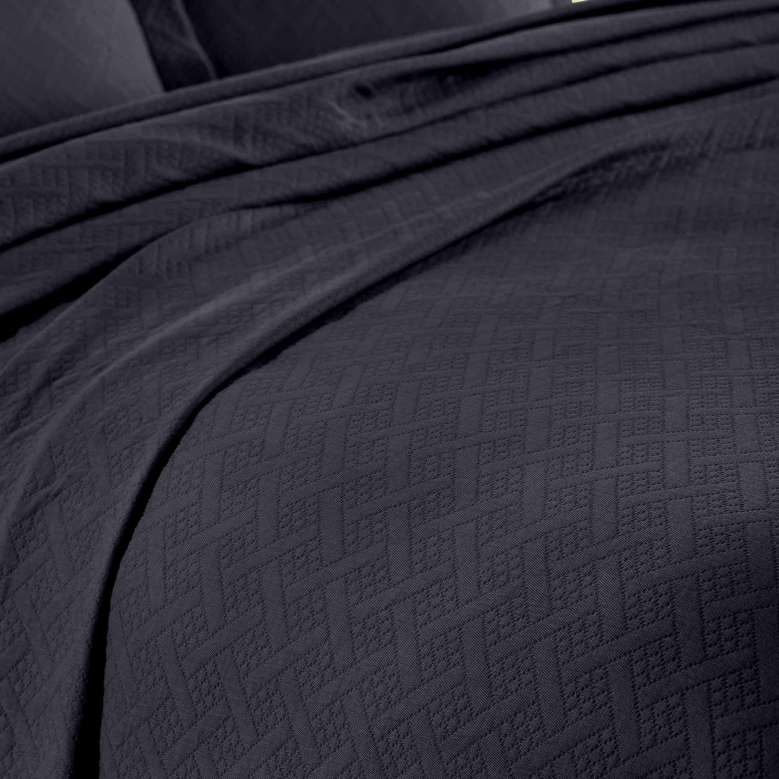 Lightweight Cotton Matelassé Bedspread Set 3-Piece Basketweave Jacquard - Bedspread by Superior Brand