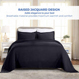 Lightweight Cotton Matelassé Bedspread Set 3-Piece Basketweave Jacquard - Bedspread by Superior Brand