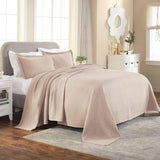 Lightweight Cotton Matelassé Bedspread Set 3-Piece Basketweave Jacquard - Bedspread by Superior Brand