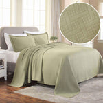 Lightweight Cotton Matelassé Bedspread Set 3-Piece Basketweave Jacquard - Bedspread by Superior Brand