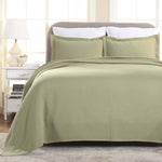 Lightweight Cotton Matelassé Bedspread Set 3-Piece Basketweave Jacquard - Bedspread by Superior Brand
