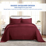 Lightweight Cotton Matelassé Bedspread Set 3-Piece Basketweave Jacquard - Bedspread by Superior Brand