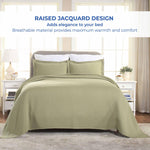 Lightweight Cotton Matelassé Bedspread Set 3-Piece Basketweave Jacquard - Bedspread by Superior Brand