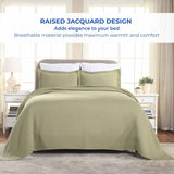 Lightweight Cotton Matelassé Bedspread Set 3-Piece Basketweave Jacquard - Bedspread by Superior Brand