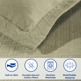 Lightweight Cotton Matelassé Bedspread Set 3-Piece Basketweave Jacquard - Bedspread by Superior Brand