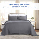 Lightweight Cotton Matelassé Bedspread Set 3-Piece Basketweave Jacquard - Bedspread by Superior Brand