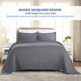 Lightweight Cotton Matelassé Bedspread Set 3-Piece Basketweave Jacquard - Bedspread by Superior Brand