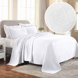 Lightweight Cotton Matelassé Bedspread Set 3-Piece Basketweave Jacquard - Bedspread by Superior Brand