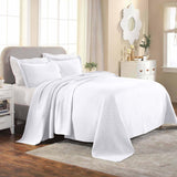 Lightweight Cotton Matelassé Bedspread Set 3-Piece Basketweave Jacquard - Bedspread by Superior Brand