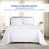 Lightweight Cotton Matelassé Bedspread Set 3-Piece Basketweave Jacquard - Bedspread by Superior Brand