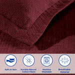 Lightweight Cotton Matelassé Bedspread Set 3-Piece Basketweave Jacquard - Bedspread by Superior Brand