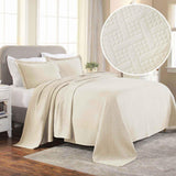 Lightweight Cotton Matelassé Bedspread Set 3-Piece Basketweave Jacquard - Bedspread by Superior Brand