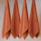 Egyptian Cotton Basketweave Jacquard and Solid Bath Towel Set of 4 - Egyptian Cotton Bath Towel by Superior Brand