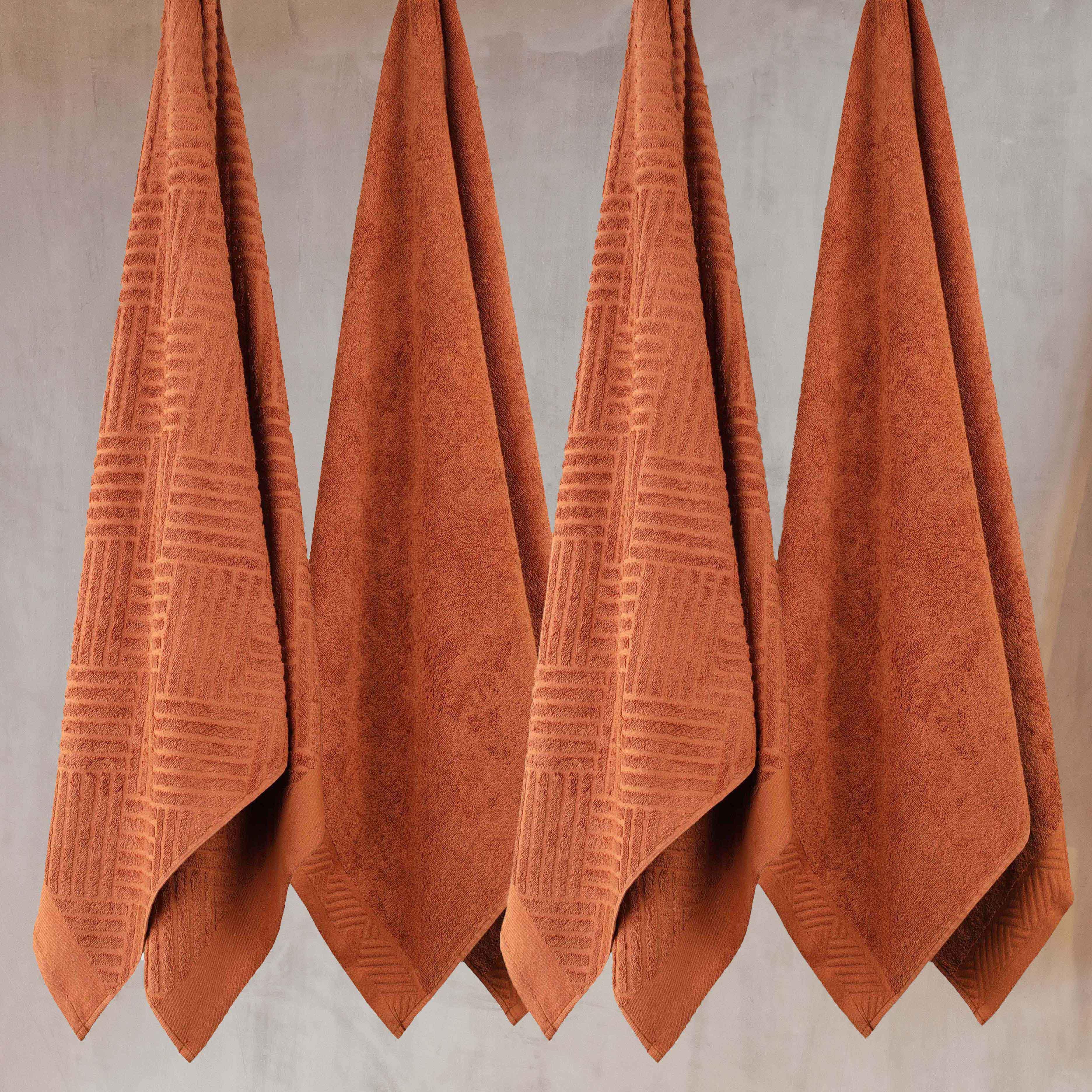 Egyptian Cotton Basketweave Jacquard and Solid Bath Towel Set of 4 - Egyptian Cotton Bath Towel by Superior Brand