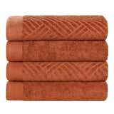 Egyptian Cotton Basketweave Jacquard and Solid Bath Towel Set of 4 - Egyptian Cotton Bath Towel by Superior Brand