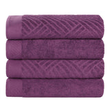 Egyptian Cotton Basketweave Jacquard and Solid Bath Towel Set of 4 - Egyptian Cotton Bath Towel by Superior Brand