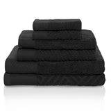 Egyptian Cotton Basketweave Towel Set 6 Piece - Egyptian Cotton Towel Set by Superior Brand