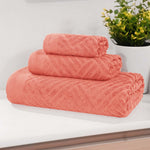 Egyptian Cotton Basketweave Towel Set 3 Piece - Egyptian Cotton Towel Set by Superior Brand