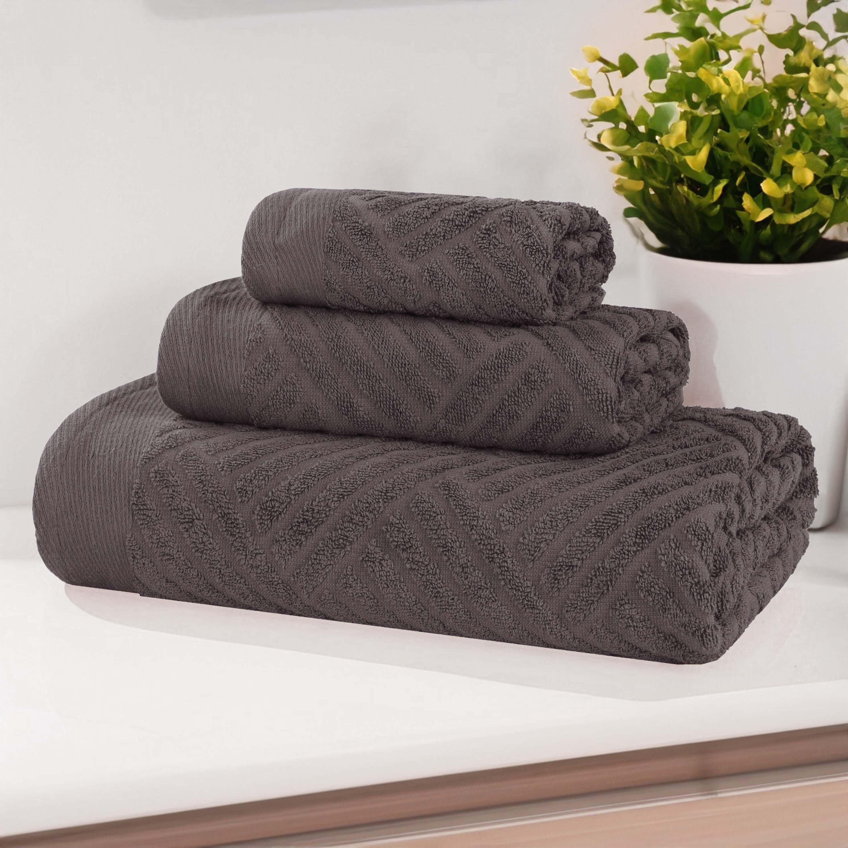 Egyptian Cotton Basketweave Towel Set 3 Piece - Egyptian Cotton Towel Set by Superior Brand