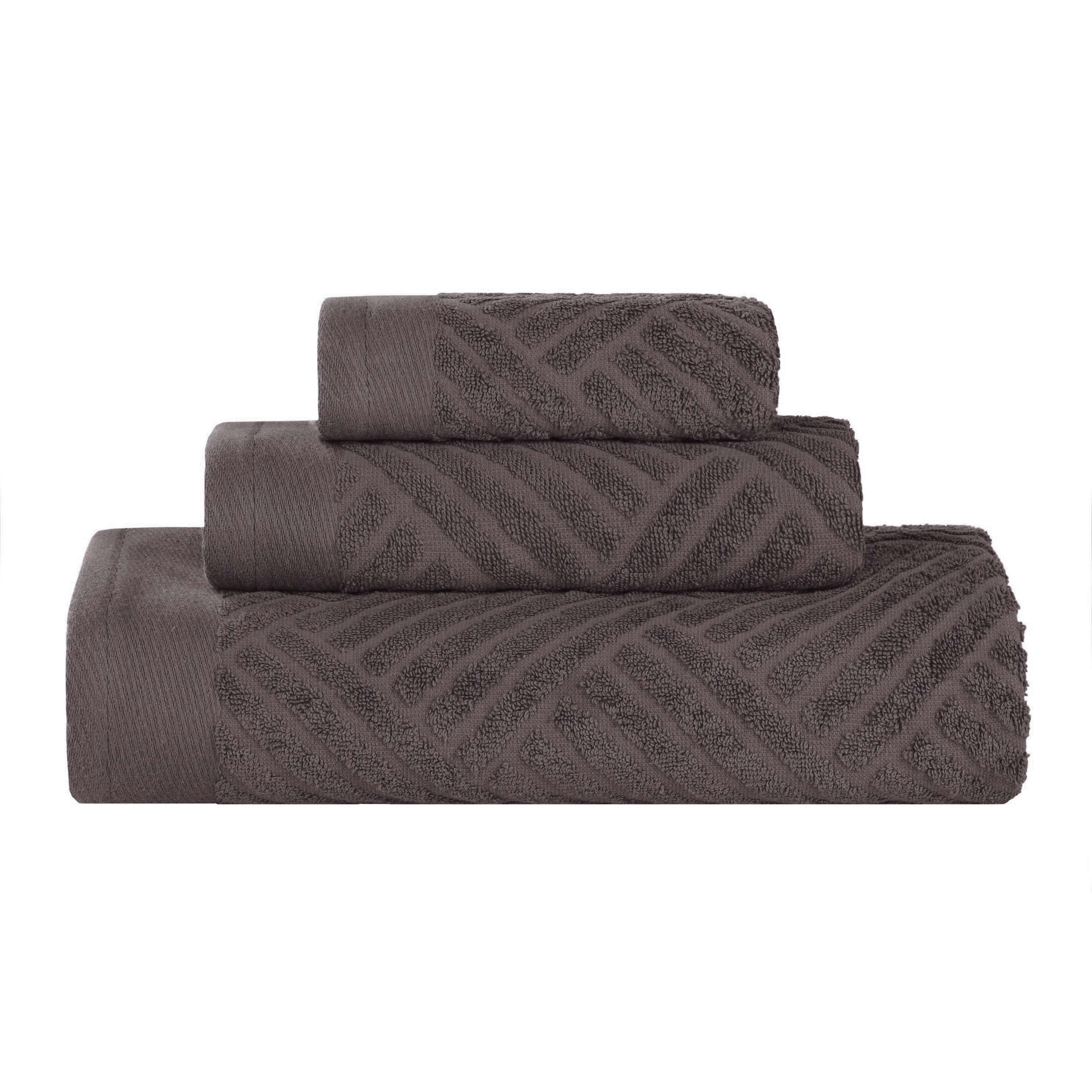 Egyptian Cotton Basketweave Towel Set 3 Piece - Egyptian Cotton Towel Set by Superior Brand