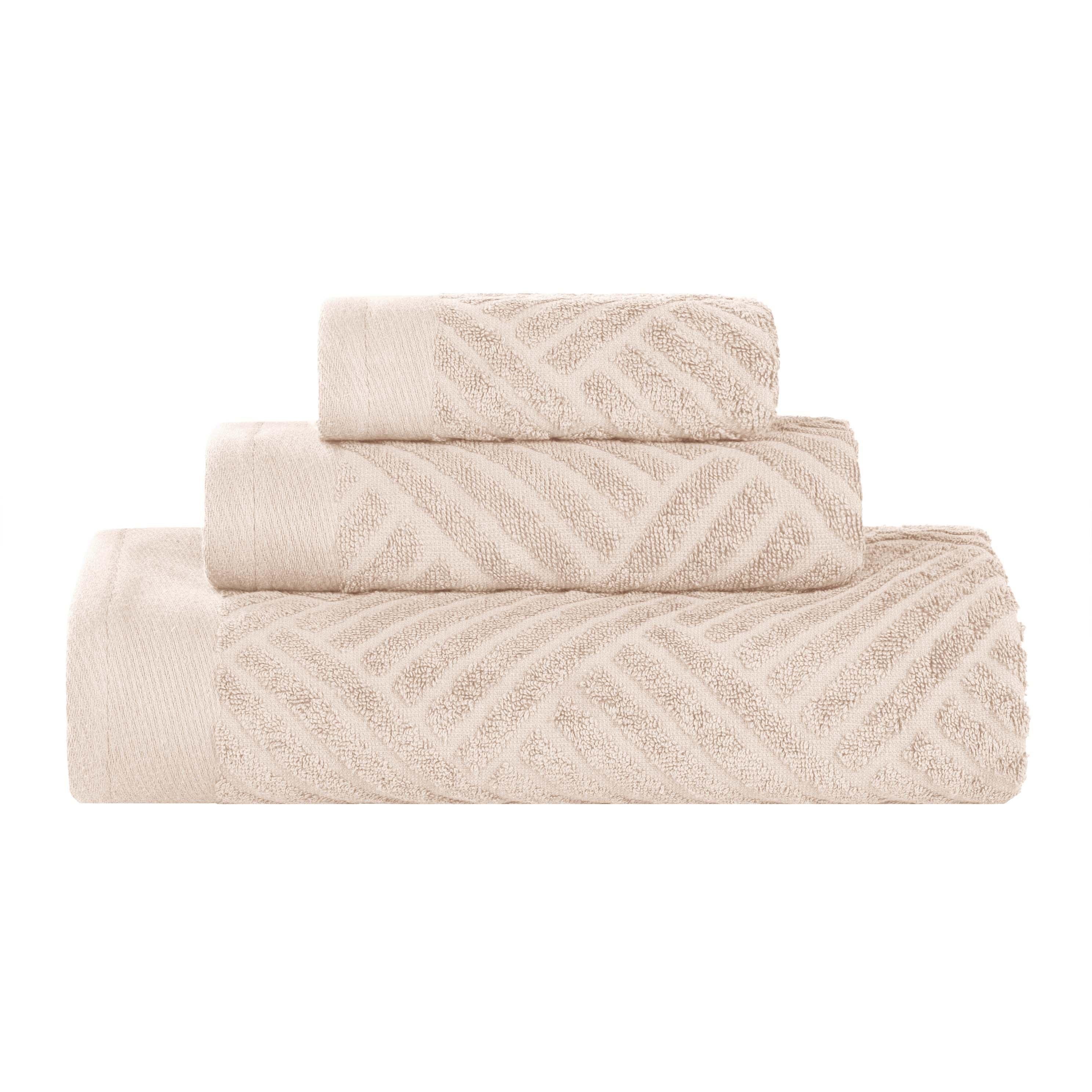 Egyptian Cotton Basketweave Towel Set 3 Piece - Egyptian Cotton Towel Set by Superior Brand