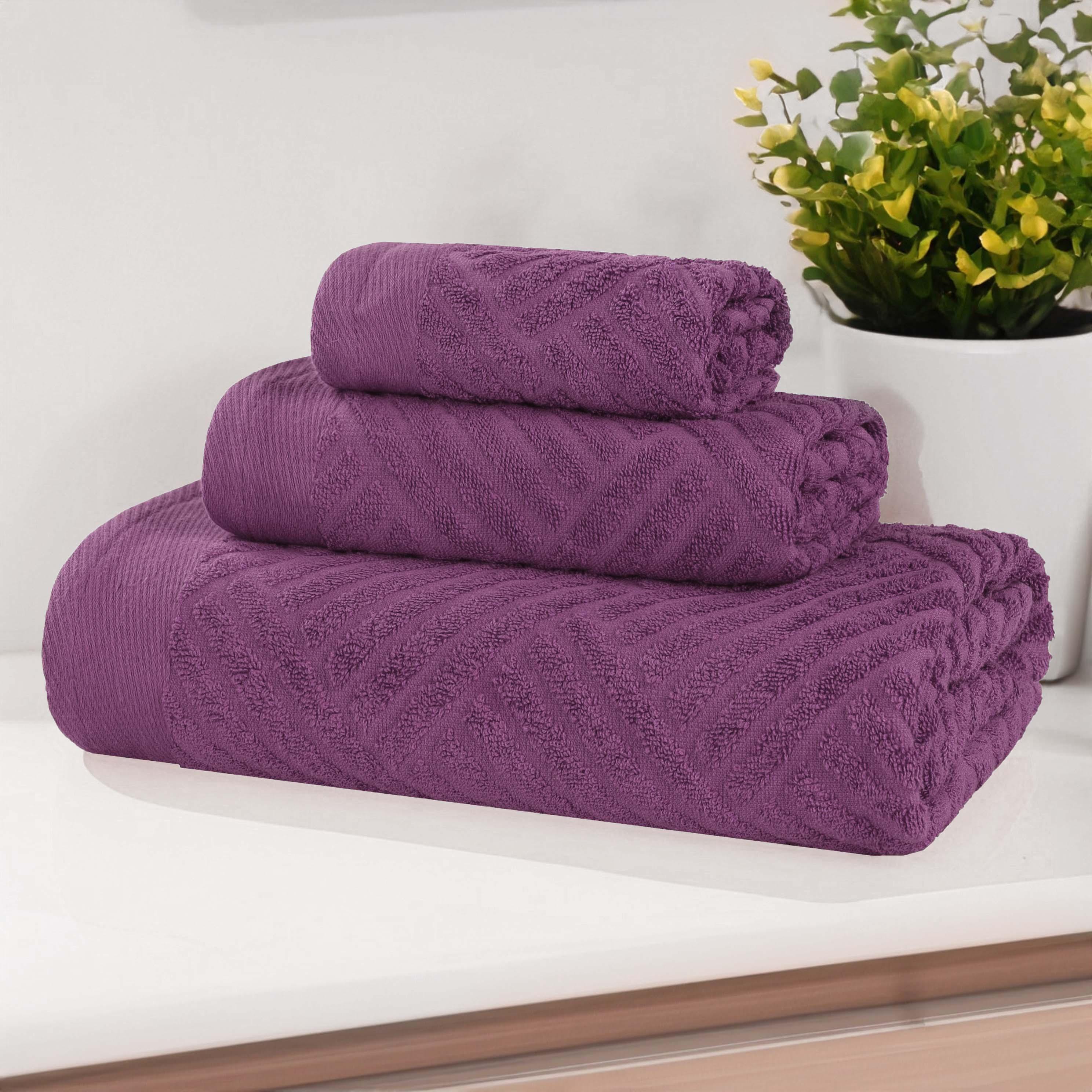 Egyptian Cotton Basketweave Towel Set 3 Piece - Egyptian Cotton Towel Set by Superior Brand