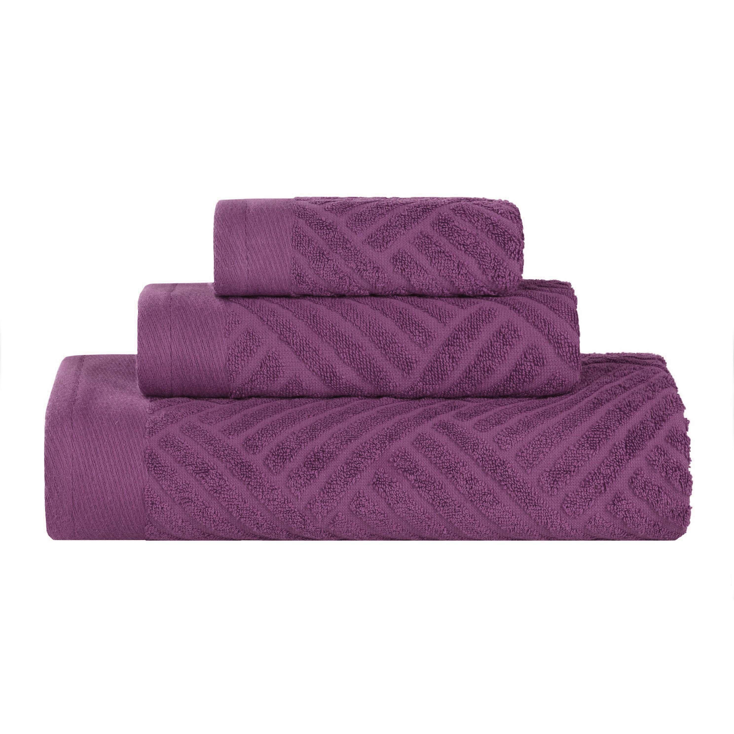 Egyptian Cotton Basketweave Towel Set 3 Piece - Egyptian Cotton Towel Set by Superior Brand