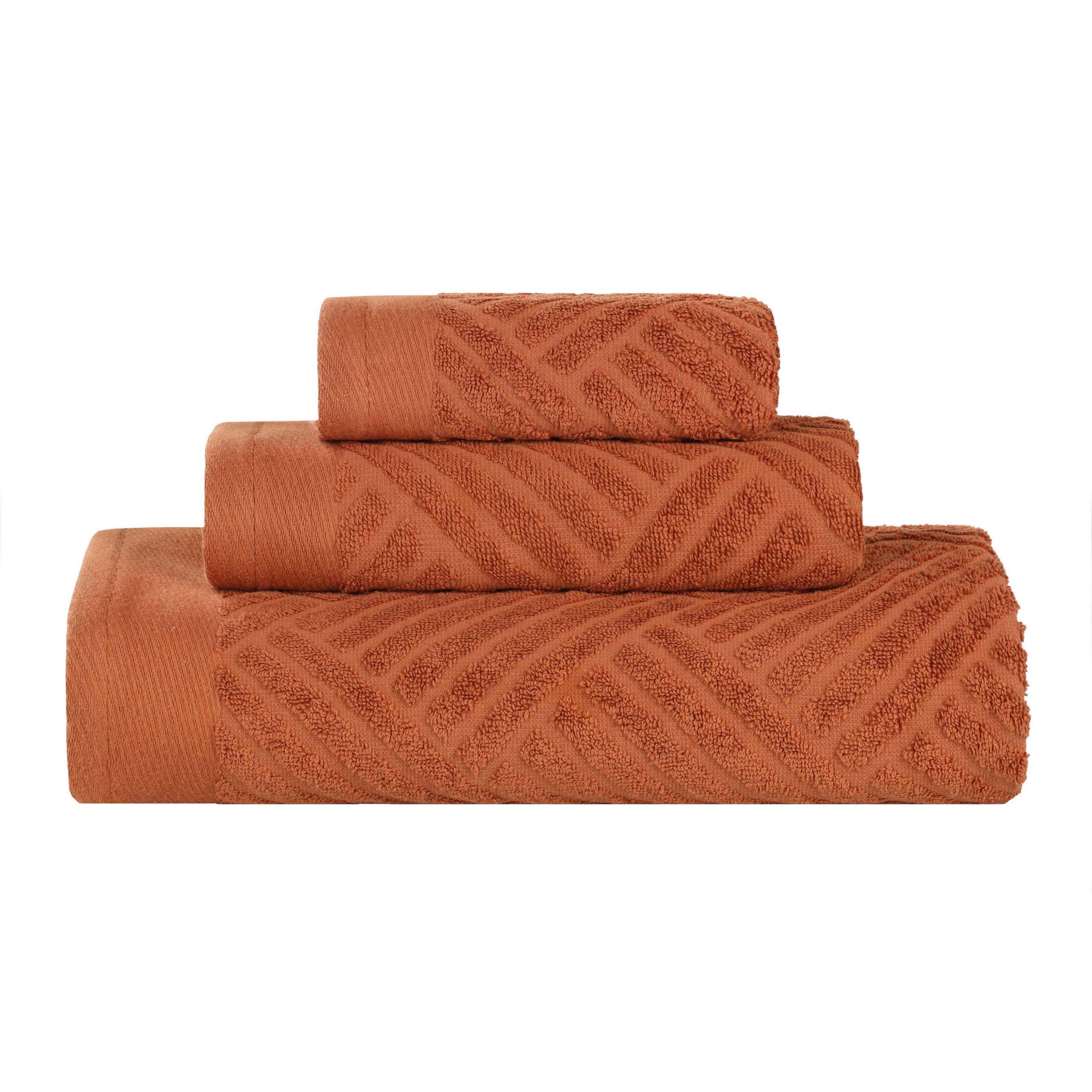 Egyptian Cotton Basketweave Towel Set 3 Piece - Egyptian Cotton Towel Set by Superior Brand
