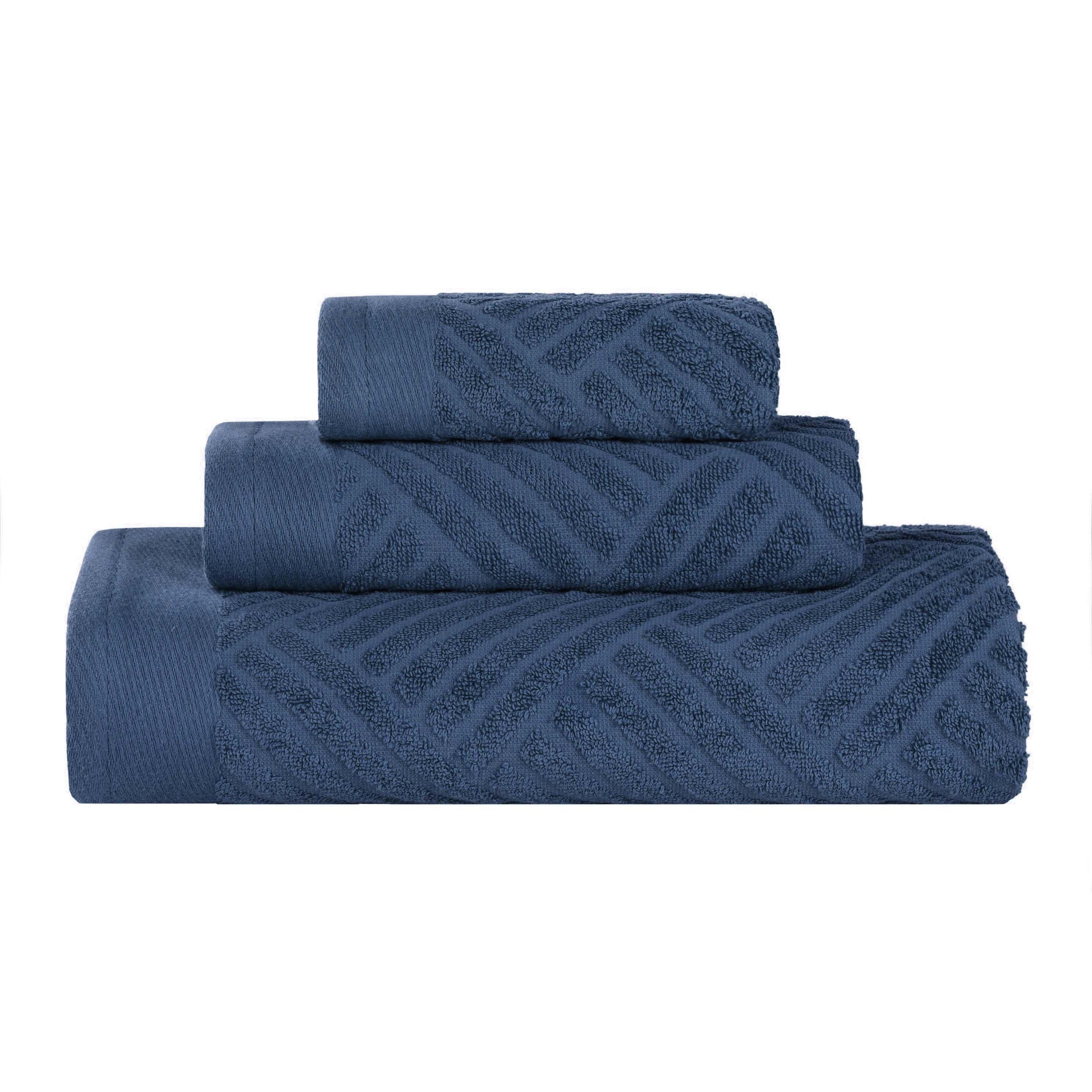Egyptian Cotton Basketweave Towel Set 3 Piece - Egyptian Cotton Towel Set by Superior Brand