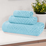 Egyptian Cotton Basketweave Towel Set 3 Piece - Egyptian Cotton Towel Set by Superior Brand