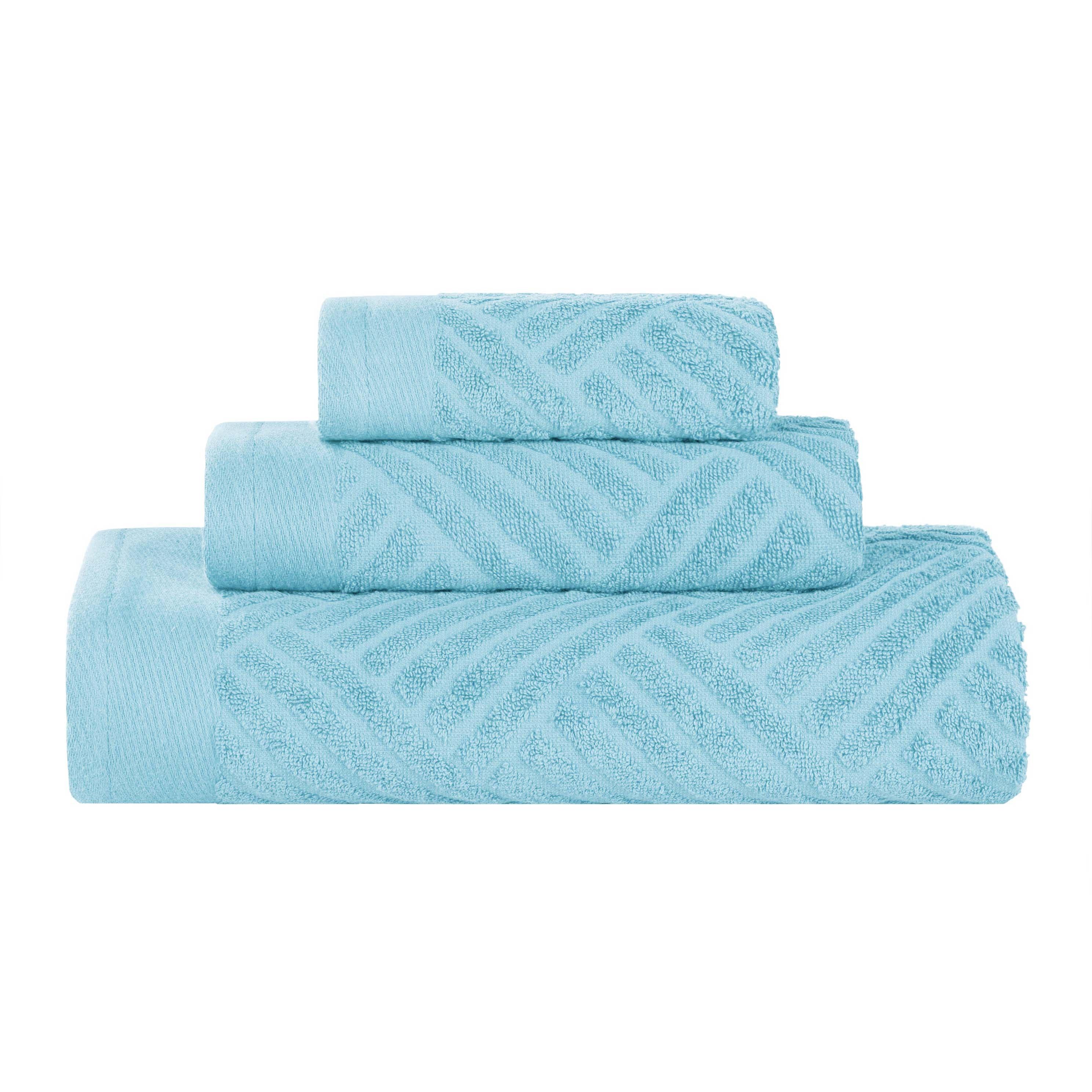 Egyptian Cotton Basketweave Towel Set 3 Piece - Egyptian Cotton Towel Set by Superior Brand
