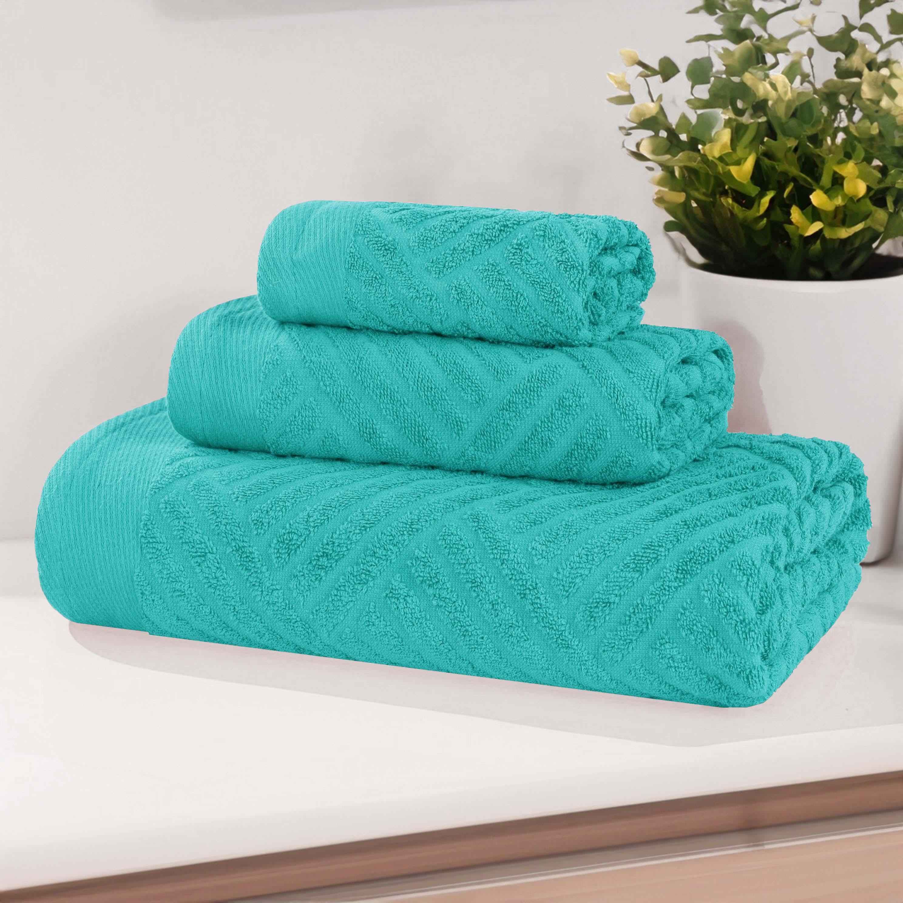 Egyptian Cotton Basketweave Towel Set 3 Piece - Egyptian Cotton Towel Set by Superior Brand