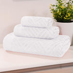 Egyptian Cotton Basketweave Towel Set 3 Piece - Egyptian Cotton Towel Set by Superior Brand