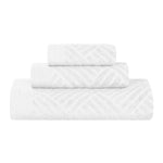 Egyptian Cotton Basketweave Towel Set 3 Piece - Egyptian Cotton Towel Set by Superior Brand
