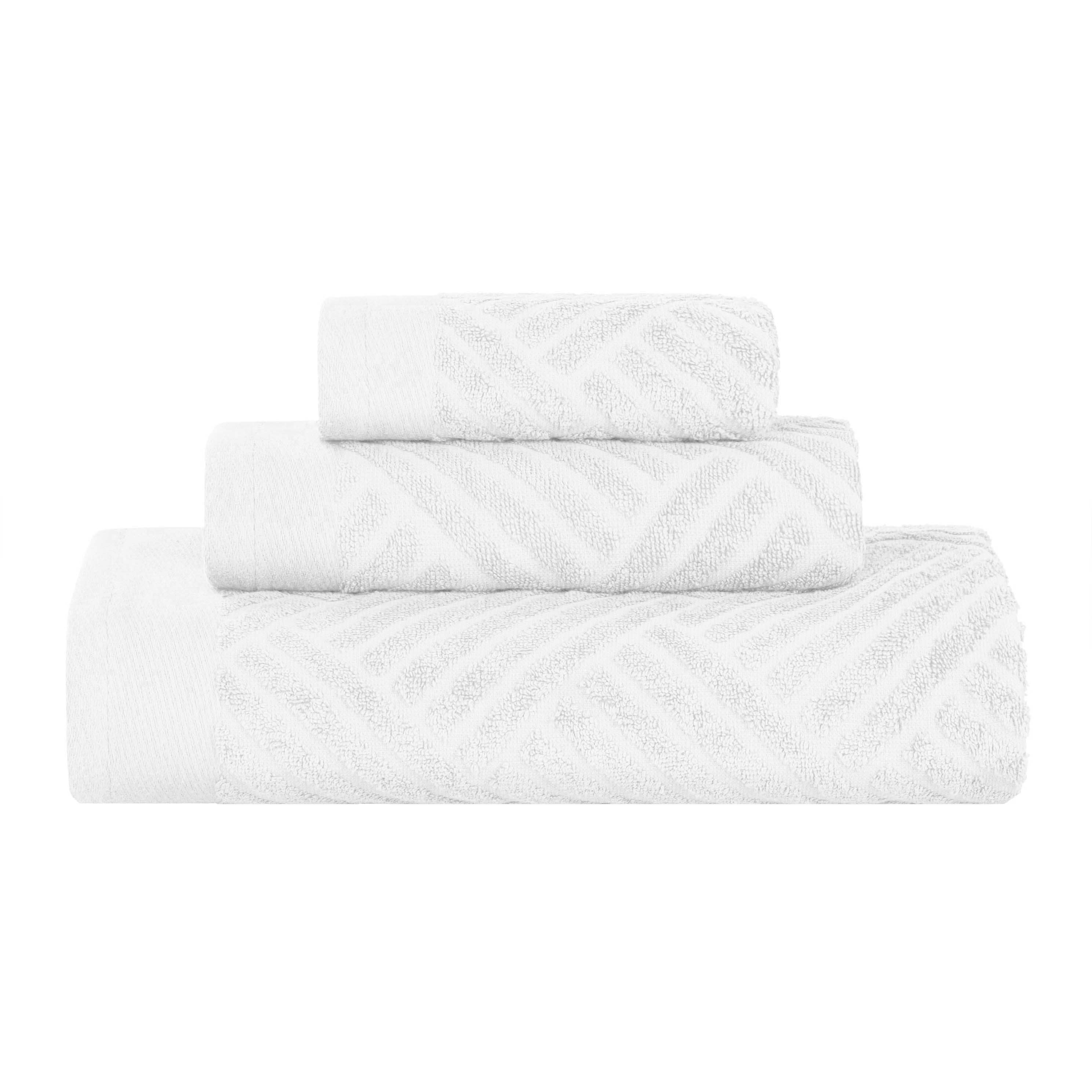 Egyptian Cotton Basketweave Towel Set 3 Piece - Egyptian Cotton Towel Set by Superior Brand