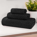 Egyptian Cotton Basketweave Towel Set 3 Piece - Egyptian Cotton Towel Set by Superior Brand
