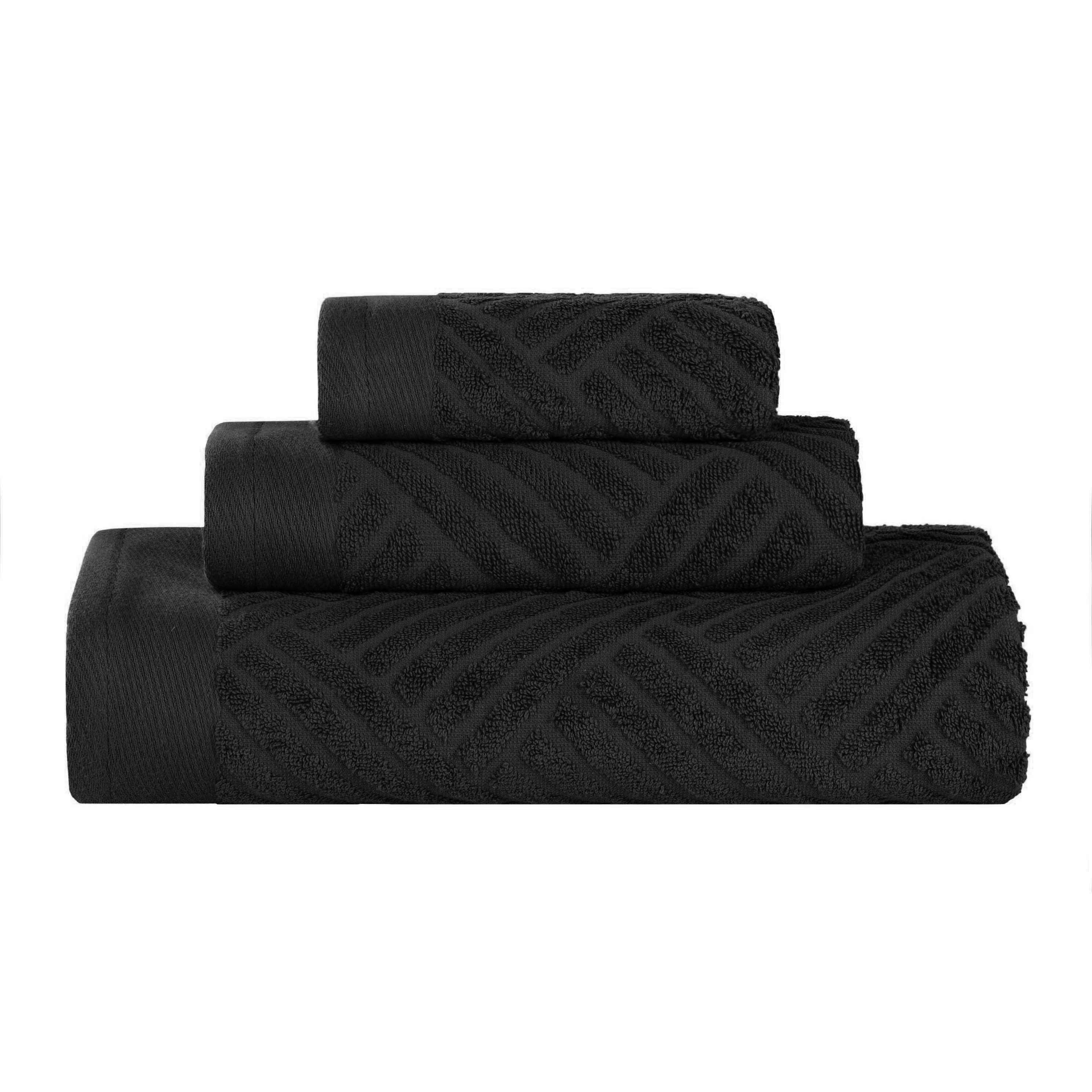 Egyptian Cotton Basketweave Towel Set 3 Piece - Egyptian Cotton Towel Set by Superior Brand
