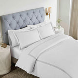 100% Cotton Three-Line Embroidered Duvet Cover Set - Duvet Cover Set by Superior Brand