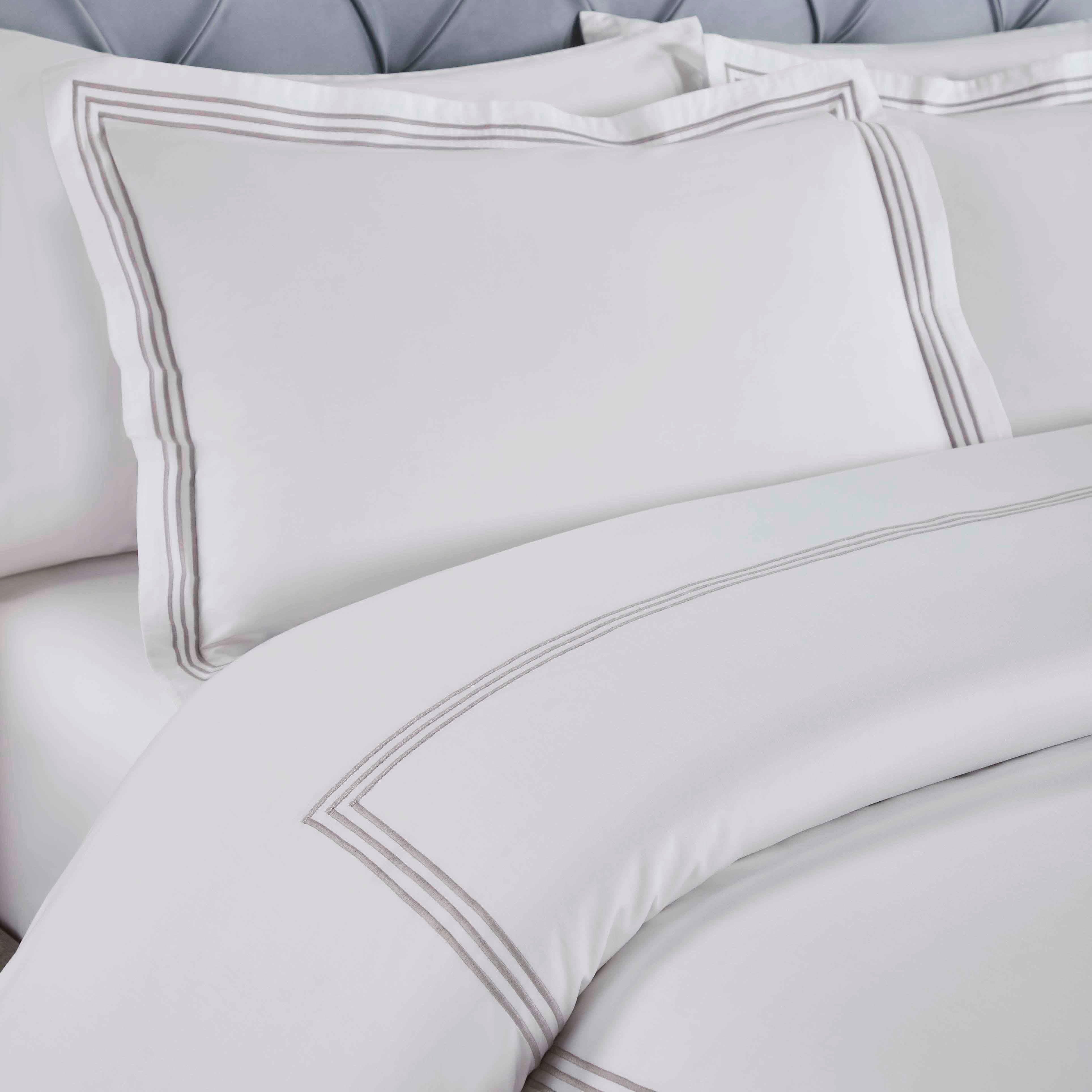 100% Cotton Three-Line Embroidered Duvet Cover Set - Duvet Cover Set by Superior Brand